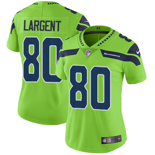 Nike Seahawks #80 Steve Largent Green Women's Stitched NFL Limited Rush Jersey